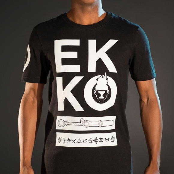 RIOT GAMES EKKO Black White Graphic Tee Size L - Picture 1 of 4